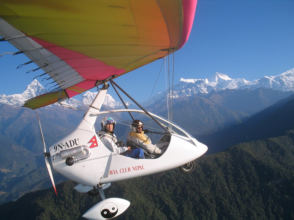 Pokhara Valley from Ultra-Light Aircraft