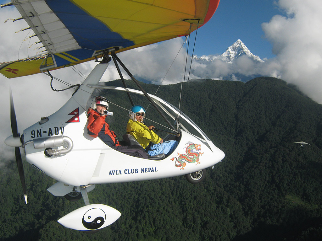 Pokhara Valley from Ultra-Light Aircraft